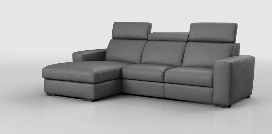 Migliara - corner sofa with 1 electric recliner - left peninsula